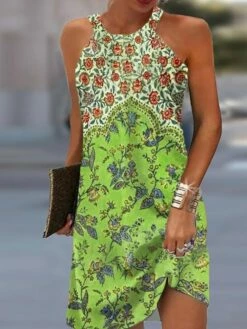 Women's Casual Dress Tank Dress Summer Dress Floral Print V Neck Mini Dress Active Fashion Daily Holiday Sleeveless Regular Fit Yellow Pink Blue Summer Spring S M L XL XXL -LIGHTINTHEBOX Shop whadoy1684736286069