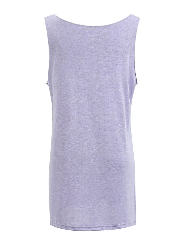 Women's Shirt Tank Top White Blue Plain Sleeveless Holiday Weekend Casual U Neck Regular S 10 Women's Shirt Tank Top White Blue Plain Sleeveless Holiday Weekend Casual U Neck Regular S - Image 8
