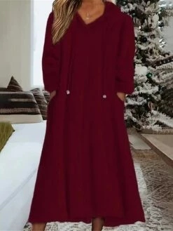 Women's Casual Dress Hoodie Dress Midi Dress Daily Basic Outdoor Vacation Going Out V Neck Pocket Solid Color Loose Fit Black White Green S M L XL XXL 13 Women's Casual Dress Hoodie Dress Midi Dress Daily Basic Outdoor Vacation Going Out V Neck Pocket Solid Color Loose Fit Black White Green S M L XL XXL -LIGHTINTHEBOX Shop wjjput1690436193871