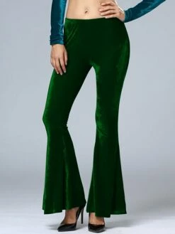 Women's Bootcut Bell Bottom Pants Trousers Full Length Micro-elastic Mid Waist Fashion Streetwear Party Street Wine Black S M Fall Winter -LIGHTINTHEBOX Shop wjrivp1691564844099