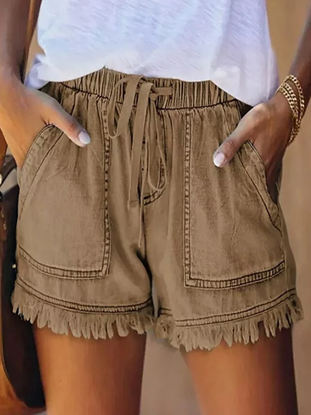 Women's Jeans Shorts Denim Light Blue Sea Blue ArmyGreen Vacation Fashion Casual Vacation Weekend Pocket Short Breathability Plain XS S M L XL 8 Women's Jeans Shorts Denim Light Blue Sea Blue ArmyGreen Vacation Fashion Casual Vacation Weekend Pocket Short Breathability Plain XS S M L XL - Image 6