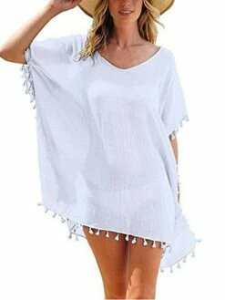 Women's Swimwear Cover Up Beach Dress Normal Swimsuit Tassel Pure Color Green White Gray Rosy Pink Wine V Wire Bathing Suits New Vacation Fashion /y / Modern 20 Women's Swimwear Cover Up Beach Dress Normal Swimsuit Tassel Pure Color Green White Gray Rosy Pink Wine V Wire Bathing Suits New Vacation Fashion /y / Modern -LIGHTINTHEBOX Shop wpnfns1655716241992