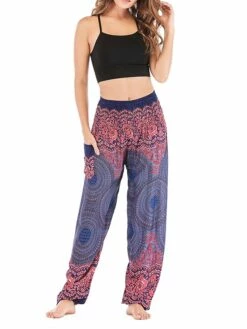 Women's Joggers Chinos Pants Trousers Wine Depression Green Blue High Waist Casual Boho Athleisure Outdoor Sports Daily Wear Full Length Comfort Geometric One-Size -LIGHTINTHEBOX Shop wpubsj1688541818905