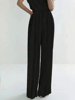 Women's Wide Leg Pants Trousers Full Length Fashion Streetwear Work Street Black White S M Fall Winter -LIGHTINTHEBOX Shop wpzose1695188769208