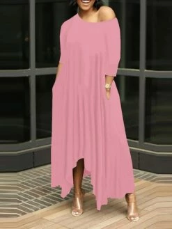 Women's Work Dress Black Dress White Dress Fashion Long Dress Maxi Dress Ruched Pocket One Shoulder 3/4 Length Sleeve Plain Regular Fit Black White Pink Fall S M L XL XXL 20 Women's Work Dress Black Dress White Dress Fashion Long Dress Maxi Dress Ruched Pocket One Shoulder 3/4 Length Sleeve Plain Regular Fit Black White Pink Fall S M L XL XXL -LIGHTINTHEBOX Shop wseodu1693203372699