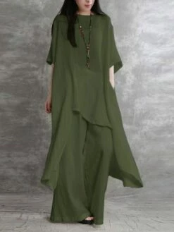 Women's Shirt Pants Sets Black White Wine Solid Color Long Sleeve Casual Daily Fashion Round Neck Regular Fit Spring & Summer -LIGHTINTHEBOX Shop wsqcud1694518641340