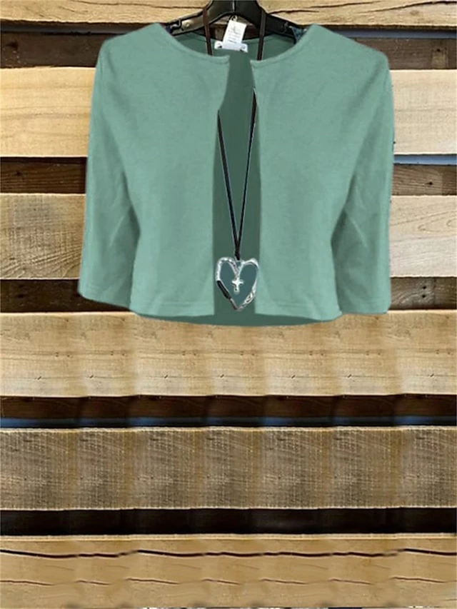 Women's Two Piece Dress Set Casual Dress Outdoor Daily Fashion Modern Ruched Button Midi Dress V Neck Half Sleeve Plain Loose Fit Green Summer Spring S M L XL XXL 4 Women's Two Piece Dress Set Casual Dress Outdoor Daily Fashion Modern Ruched Button Midi Dress V Neck Half Sleeve Plain Loose Fit Green Summer Spring S M L XL XXL - Image 2