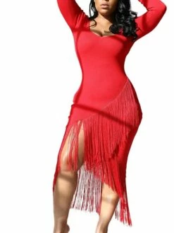 Women‘s Party Dress Wedding Guest Dress Fringe Dress Bodycon Midi Dress Black White Red Long Sleeve Pure Color Tassel Fringe Spring Fall Winter V Neck Fashion Winter Dress Vacation 2022 S M L XL XXL 27 Women‘s Party Dress Wedding Guest Dress Fringe Dress Bodycon Midi Dress Black White Red Long Sleeve Pure Color Tassel Fringe Spring Fall Winter V Neck Fashion Winter Dress Vacation 2022 S M L XL XXL -LIGHTINTHEBOX Shop wttxtr1640250273956