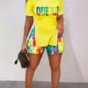 Women's Shirt Shorts Sets Yellow Pink Dark Navy Graphic Split Print Short Sleeve Casual Daily Basic Regular Fit Fall & Winter 2 Women's Shirt Shorts Sets Yellow Pink Dark Navy Graphic Split Print Short Sleeve Casual Daily Basic Regular Fit Fall & Winter -LIGHTINTHEBOX Shop wuckyo1675230982014