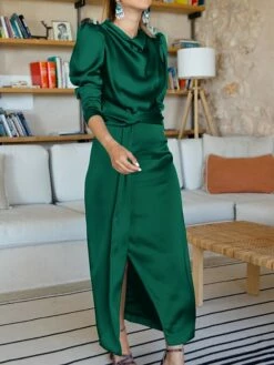 Women's Work Dress Satin Dress Semi Formal Dress Fashion Long Dress Maxi Dress Split Stand Collar Long Sleeve Plain Regular Fit Black Blue Sky Blue Fall Winter S M L XL 32 Women's Work Dress Satin Dress Semi Formal Dress Fashion Long Dress Maxi Dress Split Stand Collar Long Sleeve Plain Regular Fit Black Blue Sky Blue Fall Winter S M L XL -LIGHTINTHEBOX Shop wxmihs1692761652702