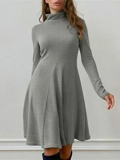 Women's Casual Dress Plain Dress Midi Dress Patchwork Outdoor Street Daily Fashion Streetwear Stand Collar Long Sleeve 2023 Slim Black Khaki Gray Color S M L XL XXL Size 18 Women's Casual Dress Plain Dress Midi Dress Patchwork Outdoor Street Daily Fashion Streetwear Stand Collar Long Sleeve 2023 Slim Black Khaki Gray Color S M L XL XXL Size -LIGHTINTHEBOX Shop wxmpan1692259909416