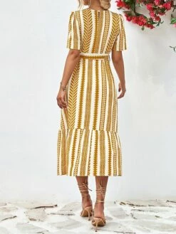 Women's Casual Dress A Line Dress Summer Dress Stripe Lace Up Print Crew Neck Midi Dress Fashion Streetwear Outdoor Street Short Sleeve Regular Fit Black Yellow Summer Spring S M L XL 25 Women's Casual Dress A Line Dress Summer Dress Stripe Lace Up Print Crew Neck Midi Dress Fashion Streetwear Outdoor Street Short Sleeve Regular Fit Black Yellow Summer Spring S M L XL -LIGHTINTHEBOX Shop wyhfst1690284249142