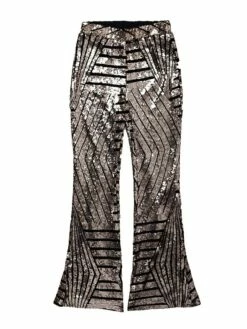 Women's Bootcut Bell Bottom Pants Trousers Full Length Sequins Micro-elastic High Waist Fashion Streetwear Party Street Silver Black Gold S M Summer Fall -LIGHTINTHEBOX Shop wyvhlz1693295371749
