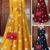 Women's Vintage Dress Kaftan Dress Polka Dot Dress Long Dress Maxi Dress Yellow Wine Navy Blue Long Sleeve Polka Dot Lace Up Spring Fall Winter Crew Neck Muslim Vacation Loose Fit 2023 S M L XL XXL
