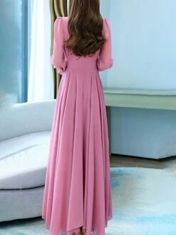 Women's Long Dress Maxi Dress Casual Dress Chiffon Dress Black Dress Plain Streetwear Casual Outdoor Daily Holiday Lace Up Ruched Long Sleeve Crew Neck Dress Regular Fit Black Pink Red Summer Spring -LIGHTINTHEBOX Shop xaorre1678270469907