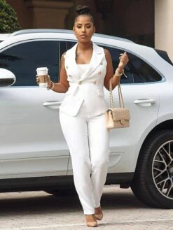 Women's Blazer Vest Office Suit Pants Sets White Solid Color Sleeveless Office Work Business Basic Shirt Collar Regular Fit Fall & Winter 18 Women's Blazer Vest Office Suit Pants Sets White Solid Color Sleeveless Office Work Business Basic Shirt Collar Regular Fit Fall & Winter -LIGHTINTHEBOX Shop xcivss1621332605234