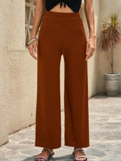Women's Wide Leg Pants Trousers Cotton Apricot Black Blue High Waist Streetwear Simple Casual Outdoor Vacation Casual Daily Full Length Breathable Plain S M L XL 2XL -LIGHTINTHEBOX Shop xctlaq1689752307319