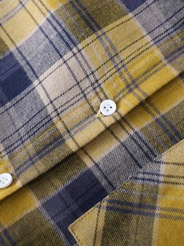 Women's Shirt Blouse Cotton Yellow Pink Khaki Plaid Button Print Long Sleeve Daily Going Out Weekend Streetwear Casual Shirt Collar Regular Fit Spring Fall Winter 6 Women's Shirt Blouse Cotton Yellow Pink Khaki Plaid Button Print Long Sleeve Daily Going Out Weekend Streetwear Casual Shirt Collar Regular Fit Spring Fall Winter - Image 4
