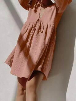 Women's Casual Dress Cotton Dress Swing Dress Mini Dress Cotton Fashion Modern Outdoor Daily Holiday V Neck Lace Up Ruched 3/4 Length Sleeve Fall Winter Autumn 2023 Loose Fit Light Green Blue Purple 31 Women's Casual Dress Cotton Dress Swing Dress Mini Dress Cotton Fashion Modern Outdoor Daily Holiday V Neck Lace Up Ruched 3/4 Length Sleeve Fall Winter Autumn 2023 Loose Fit Light Green Blue Purple -LIGHTINTHEBOX Shop xeuykq1692961108520