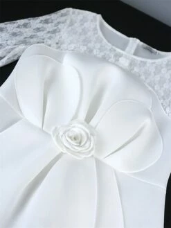 Women's Plus Size Curve Party Dress Lace Dress Bodycon Plain Midi Dress Long Sleeve Lace Bow Crew Neck Fashion Party White Fall Winter XL XXL 3XL 4XL -LIGHTINTHEBOX Shop xfvpjh1694165773956