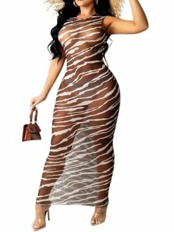 Women's Sheath Dress Long Dress Maxi Dress Black Army Green Sleeveless Striped Print Spring Summer Crew Neck Slim Mesh S M L XL XXL 15 Women's Sheath Dress Long Dress Maxi Dress Black Army Green Sleeveless Striped Print Spring Summer Crew Neck Slim Mesh S M L XL XXL -LIGHTINTHEBOX Shop xgtuvh1628149160788