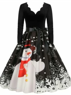 Women's Christmas Party Dress Swing DressKnee Length Dress Green Purple Wine Red Black Long Sleeve Santa Claus Elk Snowman Print Fall Winter V Neck Vintage Party Elegant Party 2022 S M L XL XXL 3XL 26 Women's Christmas Party Dress Swing DressKnee Length Dress Green Purple Wine Red Black Long Sleeve Santa Claus Elk Snowman Print Fall Winter V Neck Vintage Party Elegant Party 2022 S M L XL XXL 3XL -LIGHTINTHEBOX Shop xhdkmv1665475506820
