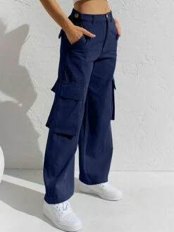 Women‘s Jeans Cargo Khaki Pants Full Length Cotton Pocket Micro-elastic Low Rise Streetwear Simple Outdoor Vacation Grey Black S M Summer Spring -LIGHTINTHEBOX Shop xhiswd1689752289890