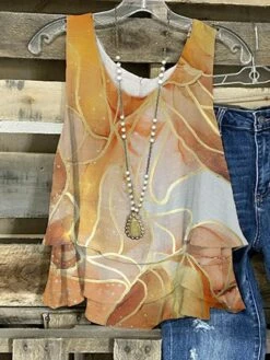 Women's Tank Top Yellow Light Green Royal Blue Graphic Abstract Feather Print Sleeveless Casual Basic Round Neck Regular Fit -LIGHTINTHEBOX Shop xifbor1684404910654