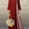 Women's Casual Dress Cotton Linen Dress A Line Dress Maxi Long Dress Cotton Blend Casual Outdoor Daily Crew Neck Print 3/4 Length Sleeve Summer Spring 2023 Loose Fit Black Red Navy Blue Plaid M L XL 1 Women's Casual Dress Cotton Linen Dress A Line Dress Maxi Long Dress Cotton Blend Casual Outdoor Daily Crew Neck Print 3/4 Length Sleeve Summer Spring 2023 Loose Fit Black Red Navy Blue Plaid M L XL -LIGHTINTHEBOX Shop xifuxu1672903674390