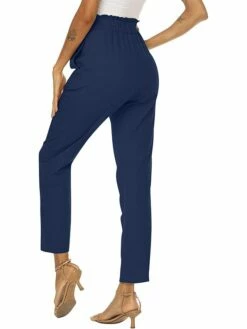 Women‘s Linen Dress Pants Trousers Cotton And Linen Magenta Orange Red Rust High Waist Streetwear Casual Comfort Holiday Daily Wear Vacation Pocket Micro-elastic Full Length Breathability Plain -LIGHTINTHEBOX Shop xlhlft1688025662834