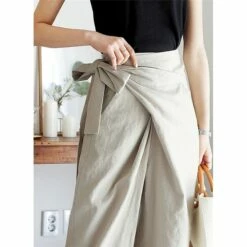 Women's Dress Pants Culottes Wide Leg Wide Leg Full Length Faux Linen Side Pockets Baggy Mid Waist Fashion Party Casual Black Khaki M L Summer Spring &Fall -LIGHTINTHEBOX Shop xmhulh1654070307360