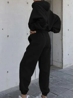 Women's Hoodies & Sweatshirts Tracksuit Pants Sets Black Red Khaki Plain Long Sleeve Outdoor Sports Outdoor Active Daily Hooded Regular Fit Fall & Winter -LIGHTINTHEBOX Shop xmvpqi1691064081542