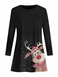 Women's Casual Dress Christmas Dress Sweatshirt Dress Snowflake Ugly Christmas Print Crew Neck Mini Dress Active Fashion Outdoor Christmas Long Sleeve Loose Fit Black Brown Khaki Fall Winter S M L XL -LIGHTINTHEBOX Shop xnjrte1695888570587