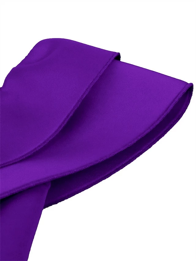 Women's Party Dress Cocktail Dress Bodycon Midi Dress Purple Short Sleeve Pure Color Ruffle Spring Fall Winter Off Shoulder Fashion Birthday Wedding Guest Vacation 2023 S M L XL XXL 3XL 4XL 8 Women's Party Dress Cocktail Dress Bodycon Midi Dress Purple Short Sleeve Pure Color Ruffle Spring Fall Winter Off Shoulder Fashion Birthday Wedding Guest Vacation 2023 S M L XL XXL 3XL 4XL - Image 6