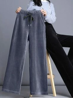 Women's Fleece Pants Wide Leg Chinos Full Length Baggy Micro-elastic High Waist Fashion Streetwear Street Daily Black Brown M L Fall Winter 17 Women's Fleece Pants Wide Leg Chinos Full Length Baggy Micro-elastic High Waist Fashion Streetwear Street Daily Black Brown M L Fall Winter -LIGHTINTHEBOX Shop xqgoks1692950019623