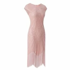 Women's Retro 1920s Fringe Dress Midi Dress Party Holiday Sequins Tassel Fringe Geometric Crewneck Short Sleeve Regular Fit Spring Fall 2023 Silver Black XS S M L -LIGHTINTHEBOX Shop xqrmic1692674887289