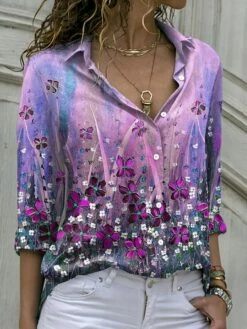 Women's Shirt Blouse Yellow Pink Purple Floral Button Print Long Sleeve Holiday Going Out Streetwear Casual Shirt Collar Regular Fit Spring Fall 7 Women's Shirt Blouse Yellow Pink Purple Floral Button Print Long Sleeve Holiday Going Out Streetwear Casual Shirt Collar Regular Fit Spring Fall -LIGHTINTHEBOX Shop xrqepo1640080049894