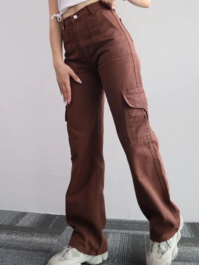 Women‘s Cargo Khaki Parachute Pants Chinos Trousers Full Length Cotton Micro-elastic Mid Waist Fashion Streetwear Street Daily Apricot Pink ArmyGreen S M Fall Winter 6 Women‘s Cargo Khaki Parachute Pants Chinos Trousers Full Length Cotton Micro-elastic Mid Waist Fashion Streetwear Street Daily Apricot Pink ArmyGreen S M Fall Winter - Image 4