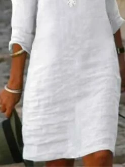 Women's Casual Dress Cotton Linen Dress Lace Dress Midi Dress Polyester Basic Classic Outdoor Daily Vacation V Neck Lace Patchwork 3/4 Length Sleeve Summer Spring Fall 2023 Regular Fit White Plain S 7 Women's Casual Dress Cotton Linen Dress Lace Dress Midi Dress Polyester Basic Classic Outdoor Daily Vacation V Neck Lace Patchwork 3/4 Length Sleeve Summer Spring Fall 2023 Regular Fit White Plain S -LIGHTINTHEBOX Shop xuexud1690256502754