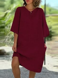 Women's Casual Dress Cotton Linen Dress Midi Dress Linen / Cotton Blend Daily Casual Daily Outdoor Vacation Weekend Crew Neck Button Pocket 3/4 Length Sleeve Summer Spring Fall 2023 Loose Fit Black 19 Women's Casual Dress Cotton Linen Dress Midi Dress Linen / Cotton Blend Daily Casual Daily Outdoor Vacation Weekend Crew Neck Button Pocket 3/4 Length Sleeve Summer Spring Fall 2023 Loose Fit Black -LIGHTINTHEBOX Shop xvliyc1689762278487