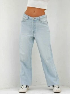 Women's Jeans Wide Leg Pants Trousers Full Length Fashion Streetwear Street Daily 629 Blue 628 Light Blue XS S Fall Winter