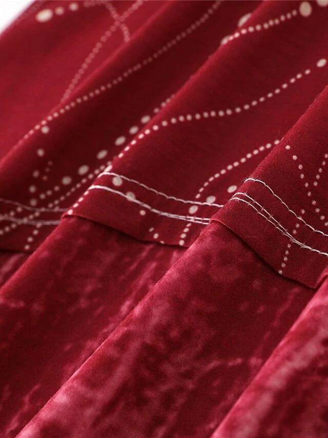 Women's Blouse Wine Blue Purple Graphic Print 3/4 Length Sleeve Daily Going Out Weekend Casual Crew Neck Regular Fit Fall Winter 8 Women's Blouse Wine Blue Purple Graphic Print 3/4 Length Sleeve Daily Going Out Weekend Casual Crew Neck Regular Fit Fall Winter - Image 6