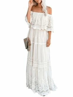Women's Long Dress Maxi Dress Party Dress Lace Dress Swing Dress Floral Fashion Elegant Dress Daily Vacation Going Out Lace Mesh Half Sleeve Off Shoulder Dress Slim White Summer Spring S M L XL 19 Women's Long Dress Maxi Dress Party Dress Lace Dress Swing Dress Floral Fashion Elegant Dress Daily Vacation Going Out Lace Mesh Half Sleeve Off Shoulder Dress Slim White Summer Spring S M L XL -LIGHTINTHEBOX Shop xwrvkr1672990408219