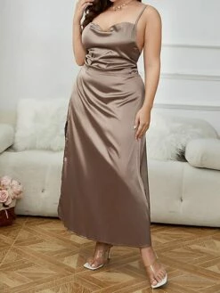 Women's Prom Dress Party Dress Satin Dress Long Dress Maxi Dress Champagne Sleeveless Pure Color Lace Up Summer Spring Fall Spaghetti Strap Fashion Evening Party Vacation 2023 XL XXL 3XL 4XL -LIGHTINTHEBOX Shop xwtrkc1692175712887