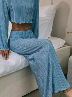 Women's Two Piece Dress Set Casual Dress Skirt Set Outdoor Daily Fashion Streetwear Pleated Midi Dress Crew Neck Long Sleeve Plain Regular Fit Blue Green Rose Red Fall Winter S M L -LIGHTINTHEBOX Shop xwtskh1693534948197