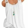 Women's Plus Size Tank Top Black White Pink Solid Color Lace Patchwork Sleeveless Daily Going Out Weekend Basic Casual Strapless Regular Fit Summer Spring