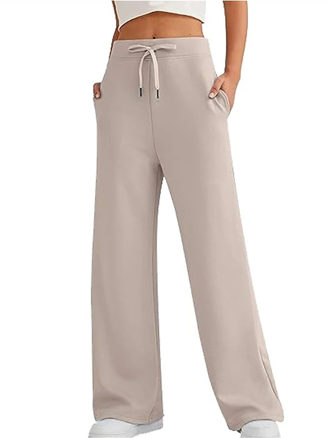 Women's Sweatpants Wide Leg Pants Trousers Full Length Active Streetwear Outdoor Street Light Gray Dark-Gray S M Fall Winter 11 Women's Sweatpants Wide Leg Pants Trousers Full Length Active Streetwear Outdoor Street Light Gray Dark-Gray S M Fall Winter - Image 9