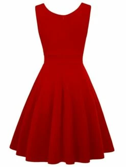 Women‘s Christmas Party Dress Swing Dress Green Dress Midi Dress Black White Wine Sleeveless Pure Color Ruched Summer Spring Fall V Neck Party Party Wedding Guest 2022 S M L XL XXL -LIGHTINTHEBOX Shop xysrsb1635432109952