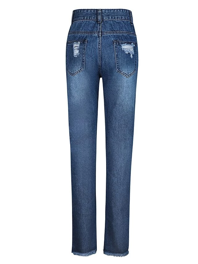 Women‘s Low Rise Jeans Skinny Pants Trousers Full Length Denim Ripped Micro-elastic Mid Waist Fashion Streetwear Street Daily Black Dark Navy S M Fall Winter 22 Women‘s Low Rise Jeans Skinny Pants Trousers Full Length Denim Ripped Micro-elastic Mid Waist Fashion Streetwear Street Daily Black Dark Navy S M Fall Winter - Image 20