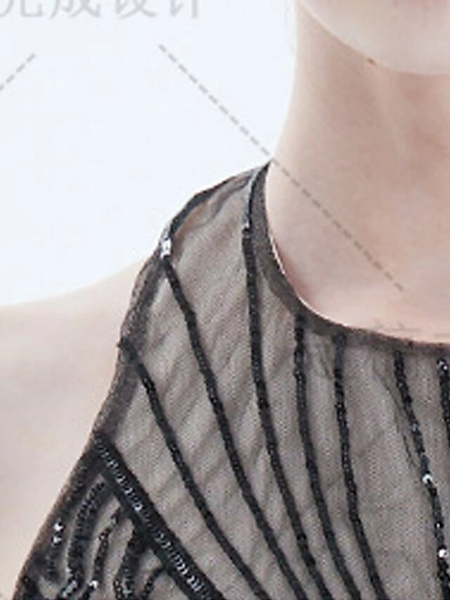 Women's Retro 1920s Sequin Dress Long Dress Maxi Dress Party Evening Party Sequins Backless Geometric Halter Neck Sleeveless Regular Fit Spring Fall 2023 Black Gold S M L XL 12 Women's Retro 1920s Sequin Dress Long Dress Maxi Dress Party Evening Party Sequins Backless Geometric Halter Neck Sleeveless Regular Fit Spring Fall 2023 Black Gold S M L XL - Image 10